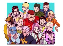 Rule 34 | animal print, black hair, blank eyes, blonde hair, braid, brown hair, cow print, crying, d&amp;g, donatello versus, enrico pucci, evil grin, evil smile, eyepatch, facial mark, frown, goggles, goggles on head, green lips, grin, guccio, hage tashuumi, own hands clasped, hat, hitodama, jojo no kimyou na bouken, jongalli a, kenzo, lang wrangler, lipstick, long hair, makeup, mask, multicolored hair, old, old man, open mouth, own hands together, pink hair, pink lips, red hair, red lips, rikiel, romeo jisso, smile, sports max, stone ocean, streaming tears, sweat, tears, turtleneck, two-tone hair, ungaro, uniform, viviano westwood, white hair, xander mcqueen, yellow lips