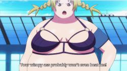 Rule 34 | 2girls, animated, animated gif, ass, black hair, blonde hair, hip attack, kaminashi nozomi, keijo!!!!!!!!, lowres, multiple girls, parody, shingeki no kyojin, style parody, subtitled, swimsuit, yokosugi tae