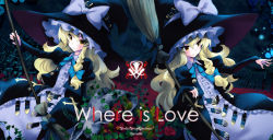 Rule 34 | 2girls, album cover, alternate costume, blonde hair, bug, butterfly, cover, dual persona, english text, female focus, flower, bug, kirisame marisa, multiple girls, non-web source, red flower, red rose, rose, touhou, usatsuka eiji