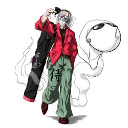 Rule 34 | 1boy, alternate costume, clothes writing, contemporary, ghost, hairband, headphones, jewelry, kamonegi, konpaku youki, lossy-lossless, male focus, ring, short hair, silver hair, solo, sunglasses, touhou