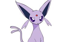 Rule 34 | :3, animated, animated gif, annoyed, blinking, commentary, creatures (company), espeon, facial mark, fang, fang out, fangs, forehead mark, forked tail, game freak, gen 2 pokemon, honeycrud, looking at viewer, nintendo, no humans, pokemon, pokemon (creature), purple eyes, red eyes, side-by-side, simple background, sliding, smug, tail, tail wagging, umbreon, white background