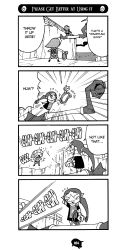 Rule 34 | 4koma, artist request, blush, clapping, comic, highres, link, medli, monochrome, nintendo, pointy ears, ponytail, rito, the legend of zelda