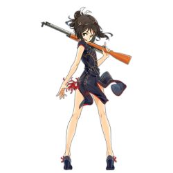 Rule 34 | 1girl, assault rifle, black footwear, black hair, brown eyes, china dress, chinese clothes, dress, from behind, full body, girls&#039; frontline, gun, hair bun, hair ornament, hair ribbon, holding, holding gun, holding weapon, legs, long hair, looking at viewer, looking back, official alternate costume, official art, open mouth, ribbon, rifle, shoes, short sleeves, single hair bun, smile, solo, standing, tomato (lsj44867), transparent background, type 63 (dusk phoenix) (girls&#039; frontline), type 63 (girls&#039; frontline), type 63 assault rifle, weapon, white ribbon, wind