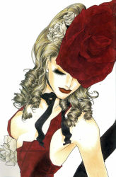 Rule 34 | breasts, cleavage, doll, flower, goth fashion, gothic lolita, highres, lolita fashion, mihara, mitsukazu, rose
