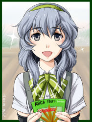 Rule 34 | 10s, 1girl, abriel00, arm warmers, braid, dress shirt, grey eyes, hairband, kantai collection, loafers, long hair, marijuana, open mouth, seed, shirt, shoes, sidelocks, silver hair, single braid, smile, solo, suspenders, wavy hair, yamagumo (kancolle)