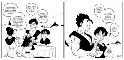 2boys 2girls black_hair chi-chi_(dragon_ball) couple dragon_ball funsexydragonball highres multiple_boys multiple_girls muscular muscular_male son_gohan son_goten videl