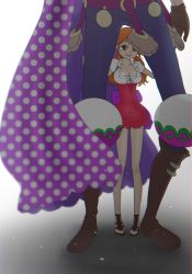 Rule 34 | 1boy, 1girl, age difference, artist request, charlotte cracker, highres, nami (one piece), nami (one piece) (whole cake island), one piece, size difference, smile, tagme