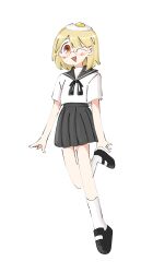 Rule 34 | 1girl, blonde hair, glasses, highres, orange eyes, school uniform, shimeji simulation, yamashita majime