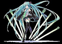 Rule 34 | bare shoulders, black thighhighs, blue eyes, blue hair, boots, detached sleeves, hatsune miku, long hair, lowres, mugen dai, necktie, skirt, solo, spring onion, thigh boots, thighhighs, thighs, transparent background, twintails, very long hair, vocaloid, zettai ryouiki