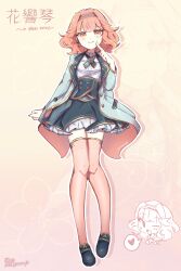 Rule 34 | 1girl, absurdres, blush, character name, earrings, full body, hairband, hibiki koto, high-waist skirt, highres, index finger raised, jacket, jewelry, loafers, looking at viewer, medium hair, nicmangle, pink eyes, pink hair, shoes, skirt, smile, solo, thighhighs, vocaloid