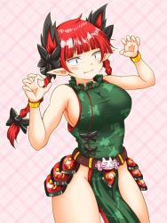 Rule 34 | 1girl, alternate costume, animal ears, braid, breasts, cat ears, cat tail, erechan, extra ears, kaenbyou rin, large breasts, long hair, multiple tails, red eyes, red hair, solo, tagme, tail, touhou, twin braids