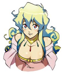 Rule 34 | 00s, 1girl, bare shoulders, breasts, cleavage, large breasts, nia teppelin, non-web source, solo, tengen toppa gurren lagann