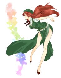 Rule 34 | 1girl, ass, bad id, bad pixiv id, beniko, braid, breasts, female focus, full body, green eyes, hat, hong meiling, immaterial and missing power, large breasts, long hair, red hair, ribbon, solo, touhou