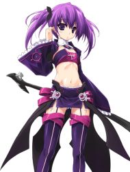 Rule 34 | 1girl, aisha landar, blouse, boots, elsword, high collar, holding, holding behind back, microskirt, panties, pantyshot, pencil skirt, pink shirt, purple eyes, purple footwear, purple hair, purple skirt, purple thighhighs, satorin (mikage-s), shirt, short hair, short twintails, shrug (clothing), skirt, solo, standing, strapless, thighhighs, transparent background, tube top, twintails, underwear, void princess (elsword), white panties