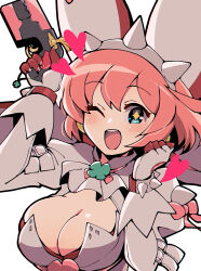 Rule 34 | 1girl, ahoge, ascot, blue eyes, blush, bracelet, breasts, bridal veil, cleavage cutout, clothing cutout, clover, dress, elbow gloves, elphelt valentine, four-leaf clover, gloves, guilty gear, guilty gear xrd, gun, hairband, highres, holding, holding gun, holding weapon, huge ahoge, itsuka neru, jewelry, juliet sleeves, large breasts, long sleeves, looking at viewer, medium hair, open mouth, pink hair, puffy sleeves, smile, spiked bracelet, spiked hairband, spikes, veil, weapon, wedding dress, white ascot, white gloves