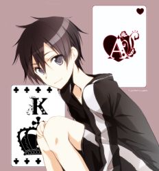 Rule 34 | 10s, 1boy, ace (playing card), ace of hearts, black eyes, black hair, card, heart, king (playing card), king of clubs, kirito, male focus, md5 mismatch, playing card, resolution mismatch, short hair, solo, source smaller, sword art online, tsukimori usako