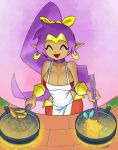 Rule 34 | 1girl, animated, apron, bouncing breasts, breasts, cleavage, cooking, closed eyes, minuspal, purple hair, shantae, shantae (series), smile, solo, tagme, video