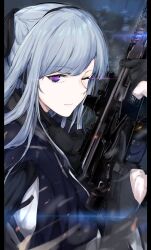 Rule 34 | 1girl, ak-12 (girls&#039; frontline), blue archive, girls&#039; frontline, gun, highres, looking at viewer, one eye closed, osterei, solo, twitter, weapon