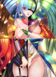 Rule 34 | 1girl, alternate costume, alternate hair color, aqua hair, arcade sona, areola slip, black thighhighs, blonde hair, blush, breasts, commentary request, covering privates, covering breasts, dj sona, dress, dress tug, eyes visible through hair, female focus, garter straps, green eyes, groin, guqin sona, hair between eyes, highres, large breasts, league of legends, lips, lipstick, long hair, looking at viewer, makeup, mask, mosaic art, muse sona, nail polish, no panties, parted lips, partially visible vulva, pd (pdpdlv1), pentakill (league of legends), pentakill sona, red hair, short dress, silent night sona, solo, sona (league of legends), thighhighs, twintails, very long hair