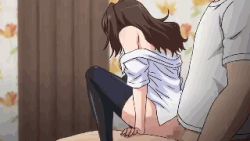 Rule 34 | animated, animated gif, ass, breasts, censored, jitaku keibiin, katsuragi yuki, large breasts, lowres, penis, school uniform, sex