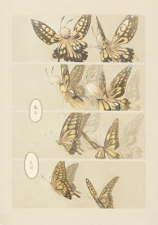 Rule 34 | antennae, bug, butterfly, comic, bug, insect wings, leaf, long hair, narumi arata, original, personification, translated, wings