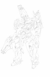 Rule 34 | armored core, armored core 4, concept art, fainting, from software, highres, mecha, monochrome, robot