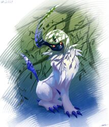 Rule 34 | absol, bright pupils, claws, creatures (company), dated, full body, game freak, gen 3 pokemon, highres, likey, looking at viewer, nintendo, no humans, pokemon, pokemon (creature), red eyes, solo, white fur, white pupils