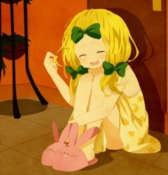 Rule 34 | 1boy, bad id, bad pixiv id, blonde hair, butters stotch, butters stotch, long hair, male focus, marjorine, ribbon, slippers, solo, south park, tears, trap, x a s k x
