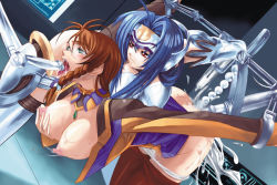 Rule 34 | 00s, 2girls, anal, anal beads, bdsm, bent over, blue hair, bondage, bound, braid, grabbing another&#039;s breast, breasts, brown hair, censored, elbow gloves, enema, glasses, gloves, grabbing, green eyes, hetero, huge breasts, kos-mos, lolita channel, machine, mosaic censoring, multiple girls, nipples, object insertion, open clothes, open mouth, open shirt, pantyhose, red eyes, sex machine, sex toy, shion uzuki, shirt, tongue, xeno (series), xenosaga, yuri