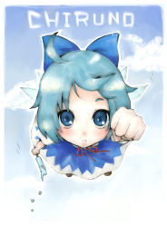 Rule 34 | blue eyes, blue hair, bow, cirno, embodiment of scarlet devil, food, hair bow, popsicle, short hair, solo, touhou, wings, yukiu con