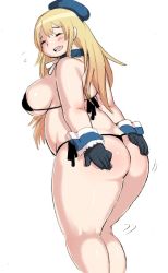 Rule 34 | 10s, 1girl, ass, atago (kancolle), blonde hair, blush, breasts, closed eyes, hat, huge ass, kantai collection, kjmvideo, large breasts, long hair, open mouth, plump, sideboob, smile, solo, standing, thick thighs, thighs, wide hips
