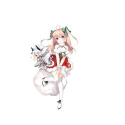 Rule 34 | ahoge, alternate costume, anchor, animal costume, bag, bell, blue eyes, blush, boots, bow, breasts, chibi, christmas, dress, full body, fur trim, garter straps, green bow, headgear, heart, high heel boots, high heels, holding, holding bag, le fantasque (warship girls r), long hair, looking at viewer, machinery, official art, open mouth, pink hair, red dress, red nose, reindeer costume, sack, saru, sled, small breasts, standing, standing on one leg, star (symbol), star print, thigh boots, thighhighs, torpedo, transparent background, twintails, vauquelin (warship girls r), warship girls r, white footwear, white hair, yellow eyes