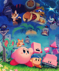 Rule 34 | absurdres, awoofy, bandana waddle dee, bernard (kirby), cable, cape, car mouth, city, clawroline, claws, clocker, closed eyes, cloud, cloudy sky, cone mouth, cone mouth, elfilin, floating, flower, furry, furry female, furry male, gorimondo, grass, hammer, hat, highres, king dedede, kirby, kirby&#039;s dream land, kirby (series), kirby and the forgotten land, light-bulb mouth, light bulb mouth, looking to the side, mask, meta knight, mouthful mode, nintendo, oomoto makiko, open mouth, outdoors, prison, shoulder pads, sillydillo, sky, stairs mouth, stairs mouth, suyasuyabi, teeth, tongue, tropic woods, vending mouth, waddle dee