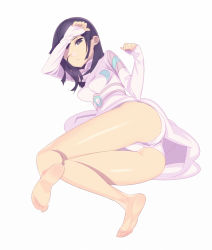 Rule 34 | 1girl, ass, bad id, bad pixiv id, barefoot, black eyes, black hair, dress, feet, long hair, looking at viewer, lying, mono (shadow of the colossus), on side, one eye closed, panties, pantyshot, shadow of the colossus, skirt, soles, solo, tensugi takashi, underwear, upskirt, white panties, wink