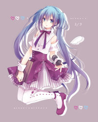 Rule 34 | 1girl, blue eyes, blue hair, hatsune miku, kuroi (liar-player), long hair, matching hair/eyes, pantyhose, solo, twintails, very long hair, vocaloid