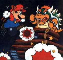 Rule 34 | 1boy, angry, animal ears, boss battle, bowser, gloves, hat, jumping, lowres, mario, mario (series), military, military vehicle, motor vehicle, night, nintendo, official art, open mouth, raccoon ears, raccoon mario, raccoon tail, spikes, super mario bros. 1, super mario bros. 3, tail, tank, vehicle