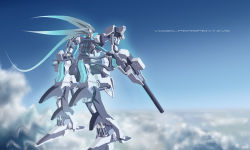 Rule 34 | armored core, armored core 4, blue hair, cloud, flying, from software, hier, mecha musume