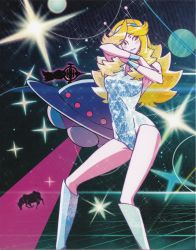 Rule 34 | 10s, 1girl, blonde hair, boots, highres, honey (space dandy), long hair, official art, pink eyes, shes, space dandy, tagme