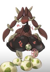 Rule 34 | 1girl, absurdres, animal ears, anus, arm support, ass, ass focus, giving birth, blush, breasts, brown hair, creatures (company), egg, embarrassed, furry, furry female, game freak, gen 4 pokemon, highres, huge ass, huge breasts, legs apart, long hair, lopunny, mega lopunny, mega pokemon, nintendo, pokemon, pokemon (creature), pussy, pussy juice, rabbit ears, rabbit tail, san chi yunohappa, shiny skin, smile, solo, spread pussy, squatting, sweat, tail, translation request, trembling, very long hair