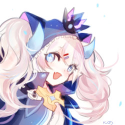 Rule 34 | blue eyes, chiliarch (elsword), crown, elsword, luciela r. sourcream, short twintails, white hair
