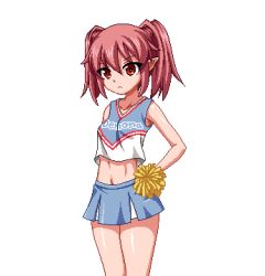 1girl cheerleader demon_girl official_art pointy_ears red_eyes rpg_maker rpg_maker_game the_demon_lord&#039;s_daughter_demona transparent_background