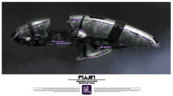 Rule 34 | baranha, battlecruiser (eve online), cannon, commentary, concept art, energy cannon, english text, eve online, from side, glowing, grey background, grey theme, highres, military, military vehicle, no humans, original, science fiction, spacecraft, turret, vehicle focus