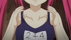 Rule 34 | 1girl, animated, animated gif, cthugha (nyaruko-san), haiyore! nyaruko-san, long hair, lowres, pink hair, school swimsuit, swimsuit, twintails, undressing