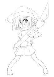 Rule 34 | 1girl, angry, blush, child, fairy, hat, kso, open mouth, short hair, shorts, tears, weapon