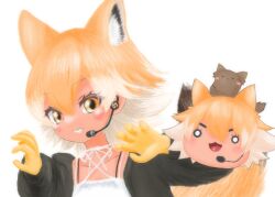 Rule 34 | absurdres, animal ear fluff, animal ears, blonde hair, coyopotato, coyote (kemono friends), highres, itkr 226, kemono friends, kemono friends v project, microphone, short hair, tail, virtual youtuber, wolf ears, wolf tail