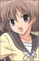 Rule 34 | 00s, blue eyes, brown hair, lowres, myself yourself, open mouth, short hair, solo, wakatsuki shuri