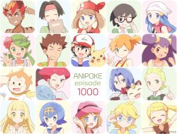 Rule 34 | &gt; &lt;, 6+boys, 6+girls, :3, adjusting clothes, adjusting eyewear, adjusting headwear, ahoge, arm behind head, arm up, arms up, ash ketchum, bad id, bad twitter id, bandana, bare shoulders, baseball cap, beanie, big hair, black eyes, black gloves, black hair, black shirt, black vest, blouse, blue eyes, blue hair, blue jacket, blue sailor collar, blue shirt, blunt bangs, blush, blush stickers, bonnie (pokemon), book, bow, bowtie, braid, bright pupils, brock (pokemon), brown-framed eyewear, brown eyes, brown hair, brown shirt, child, cilan (pokemon), clemont (pokemon), clenched hand, clenched hands, closed eyes, closed mouth, collarbone, creatures (company), dark-skinned male, dark skin, dawn (pokemon), earrings, elbow gloves, english text, episode number, everyone, eyes visible through hair, face, fingerless gloves, flower, game freak, gen 1 pokemon, gen 2 pokemon, glasses, gloves, green eyes, green gloves, green hair, green hairband, green neckwear, green vest, grin, gym leader, hair between eyes, hair flower, hair ornament, hair tie, hairband, hairclip, half-closed eyes, hand on own chin, hand up, hands up, happy, hat, headband, holding, iris (pokemon), jacket, james (pokemon), jessie (pokemon), jewelry, jpeg artifacts, kiawe (pokemon), lana (pokemon), light blush, lillie (pokemon), long hair, long sleeves, looking at viewer, mallow (pokemon), matching hair/eyes, max (pokemon), may (pokemon), mei (maysroom), meowth, misty (pokemon), multicolored hair, multiple boys, multiple girls, necklace, nintendo, one eye closed, open mouth, orange hair, orange shirt, outstretched arms, overalls, pikachu, pink flower, pink hair, pink scarf, pointing, pointing up, poke ball symbol, poke ball theme, pokemon, pokemon (anime), pokemon (classic anime), pokemon (creature), pokemon bw (anime), pokemon dppt (anime), pokemon rse (anime), pokemon sm (anime), pokemon xy (anime), purple hair, red bandana, red flower, red hair, red headwear, red lips, red rose, red shirt, rose, sailor collar, scarf, serena (pokemon), shirt, short hair, side ponytail, sleeveless, sleeveless shirt, smile, sophocles (pokemon), spiked hair, spread arms, stroking own chin, suspenders, swept bangs, teeth, tongue, tongue out, topless male, tracey sketchit, traditional bowtie, twin braids, twintails, two-tone hair, v-shaped eyebrows, vest, w, waving, wavy mouth, white headwear, white shirt, wink, wobbuffet, yellow hairband, yellow shirt