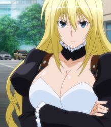 Rule 34 | 1girl, blonde hair, blue eyes, breasts, highres, large breasts, long hair, sekirei, solo, standing, tsukiumi