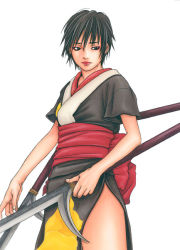 Rule 34 | 1girl, black hair, blade of the immortal, japanese clothes, otono-tachibana makie, short hair, solo, weapon