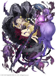 Rule 34 | 10s, 1girl, 2017, 2019, barefoot, blonde hair, bloomers, briar rose (sinoalice), company name, closed eyes, fetal position, flower, frills, full body, giant hand, hat, ji no, lying, mobile, nightcap, official art, on side, petals, simple background, sinoalice, sleeping, solo, square enix, staff, stuffed toy, underwear, underwear only, white background